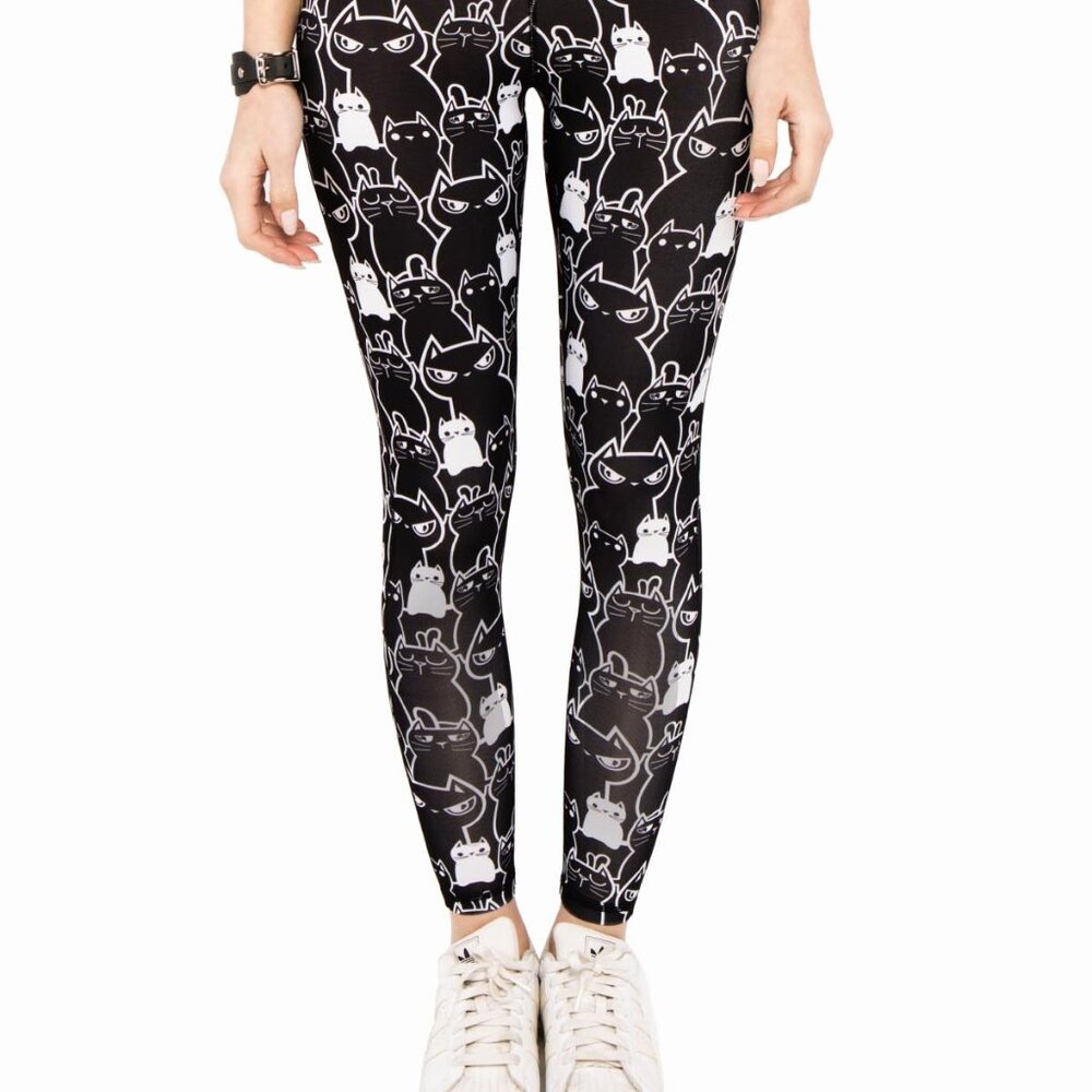Authentic NewBreed x Iron Fist Stacked Cats Yoga Leggings- Brand New from 2015
